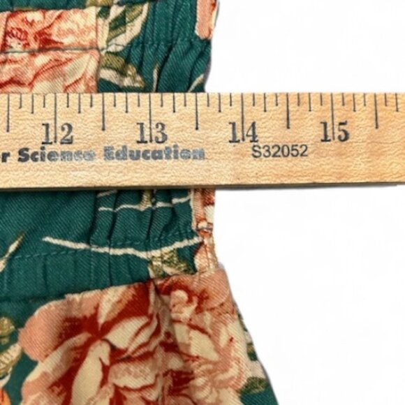 American Eagle Green Floral Romper M Off-Shoulder Cottagecore Boho Coquette‎ - Picture 12 of 13